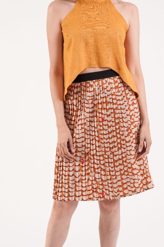 Falda plisada corta maíz amarillo - Imagen 4