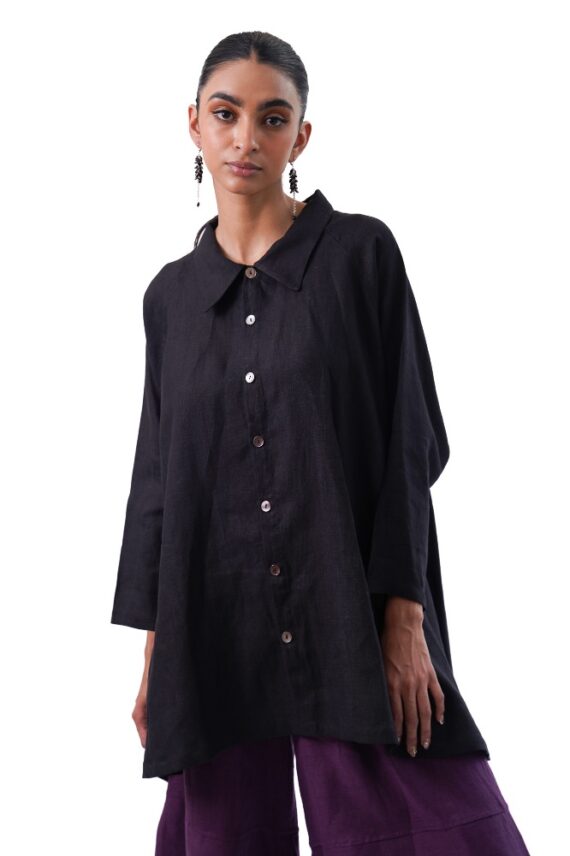 Blusa Conjunto lino negro - Imagen 4