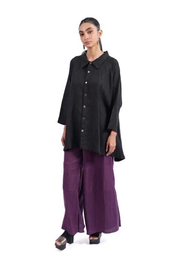 Blusa Conjunto lino negro - Imagen 3
