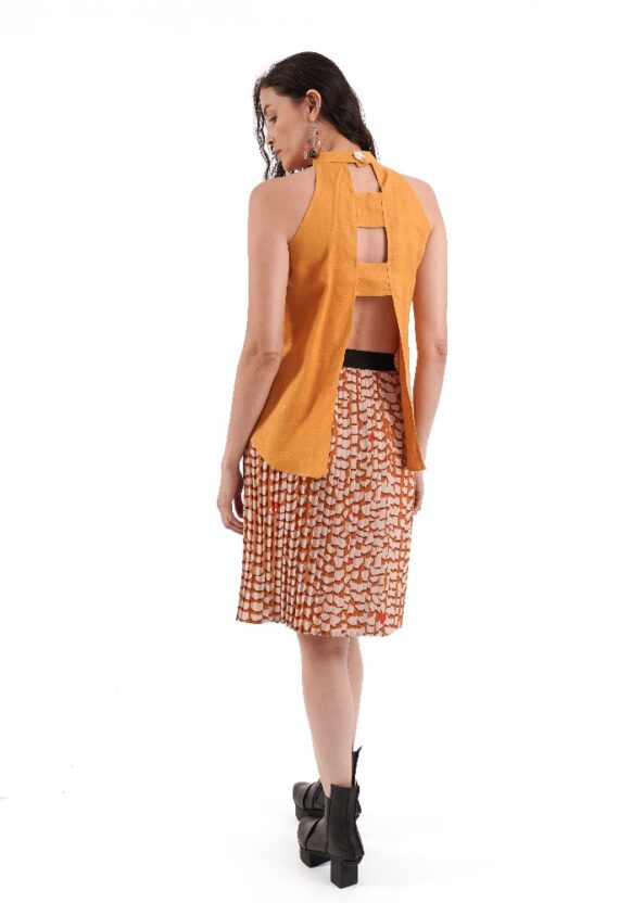 Falda plisada corta maíz amarillo - Imagen 2
