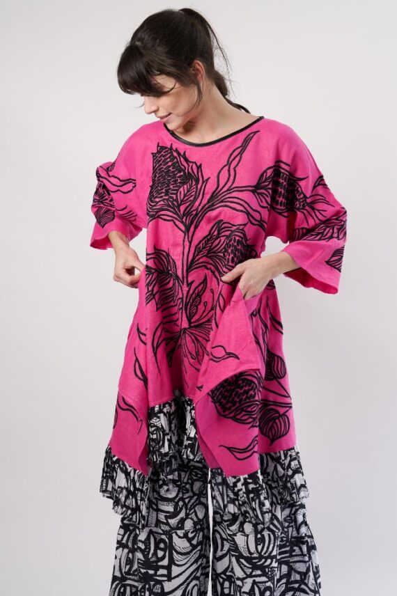 Vestido Vamp Bordado Maiz Rosa - Imagen 5