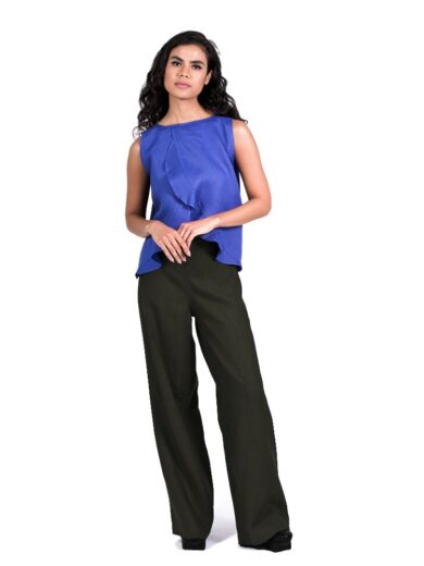 Pantalon Campanudo negro de lino