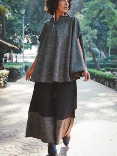 Pantalon LQ de lana negro con Jaspeado