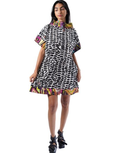 Blusón patío maíz blanco y negro con milpa