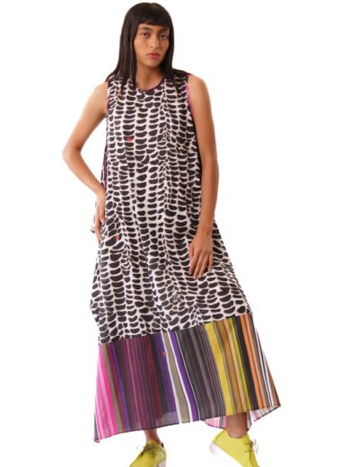 Vestido Racu maíz blanco y negro