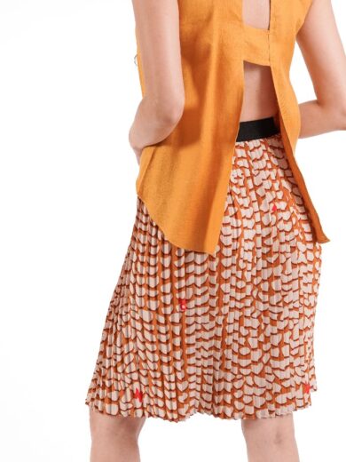 Falda plisada corta maíz amarillo