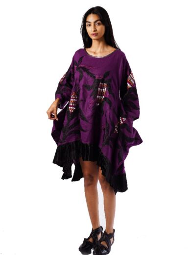 Vestido Vamp uva bordado maíz