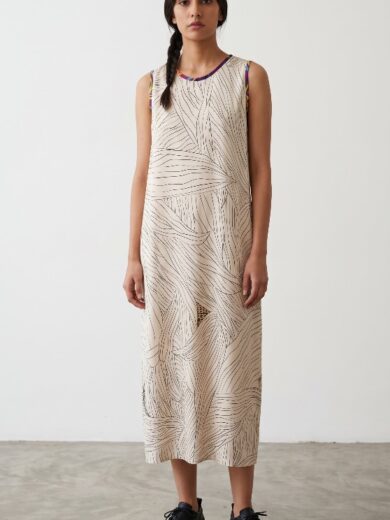 Vestido R21 hoja de maiz beige