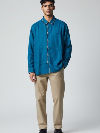 Camisa Tzotz Azul petroleo