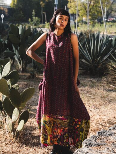 Vestido Racu maiz vino