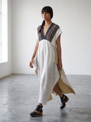 Vestido Parches Campana blanco