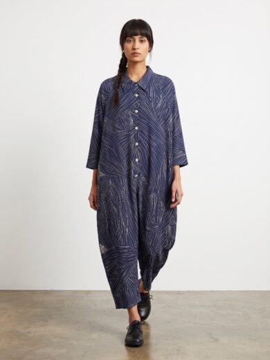 Jumpsuit hoja de maiz azul