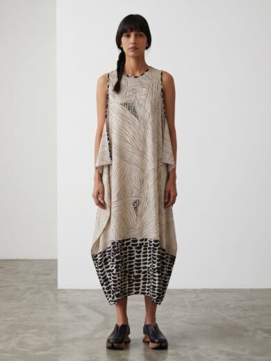 Vestido Racu hoja de maiz beige
