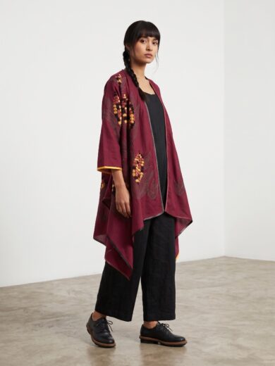 Saco vamp bordado vino maiz