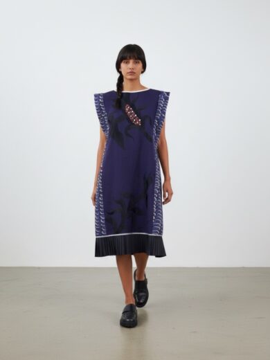 Vestido frida doble azul maiz