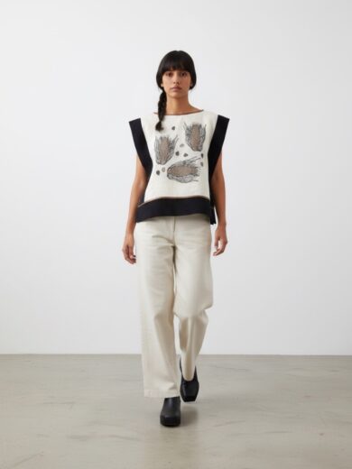 Blusa bordada maiz hueso