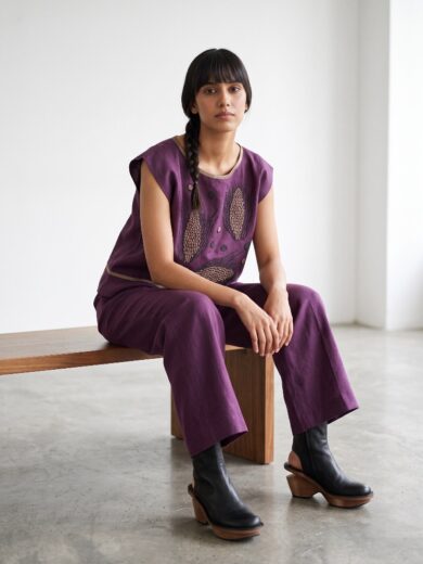 Blusa bordada uva maiz